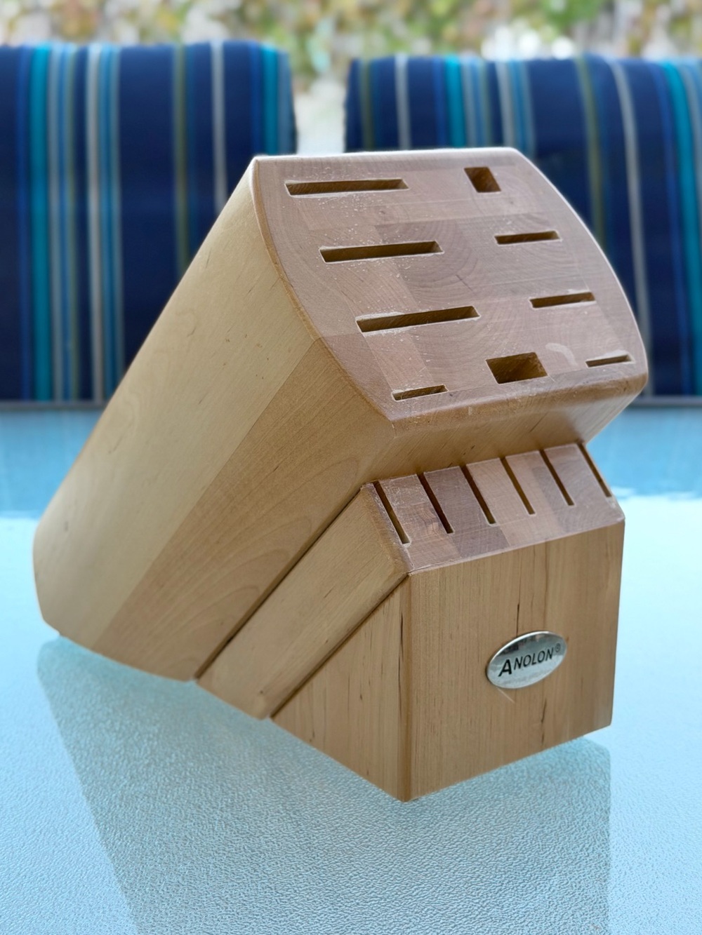 Anolon Light Maple Wood 13-Slot Knife Block Only ~ No Knives